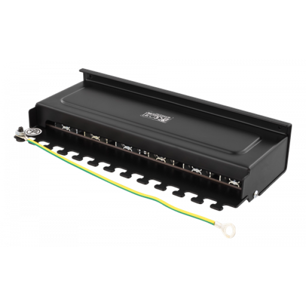 DELTACO Patchpanel, 12xRJ45, Cat6a, väggmonterbar, 10Gbps, svart PAN-213