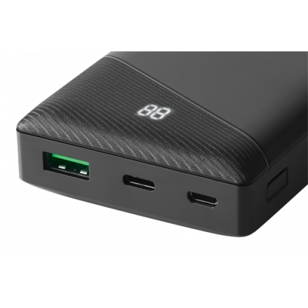 DELTACO power bank 10 000 mAh, 1x USB-C PD, 1x USB-A Fast Charge PB-C1000