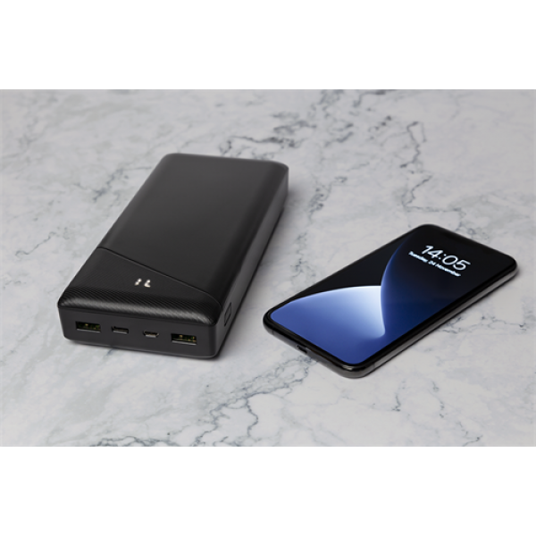 DELTACO Powerbank 30000 mAh, 3 A/18 W, 111 Wh, 2x USB-A, 1x USB-C, sna PB-C1002