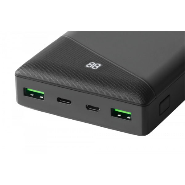 DELTACO Powerbank 30000 mAh, 3 A/18 W, 111 Wh, 2x USB-A, 1x USB-C, sna PB-C1002