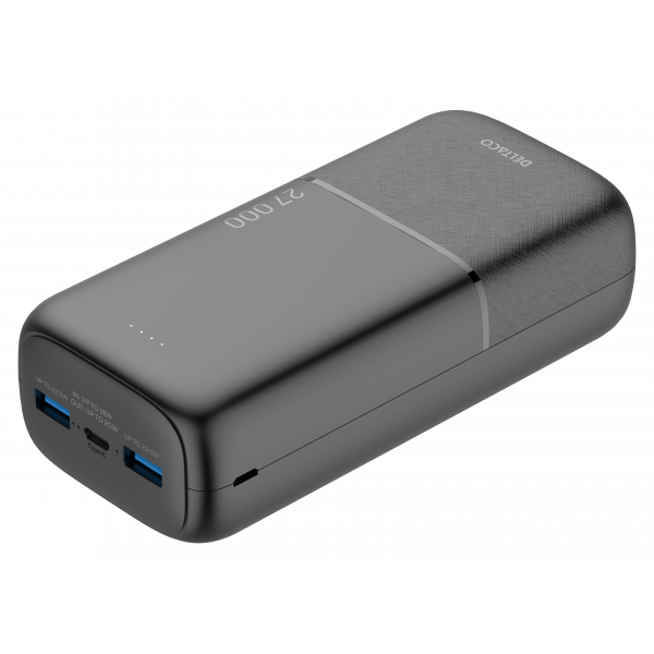 Stay connected with this versatile power bank, offering convenience, efficiency, and peace of mind. Whether you're charging your smartphone, tablet, or smartwatch, this multitasking power bank can charge up to three devices simultaneously. With its 27 000