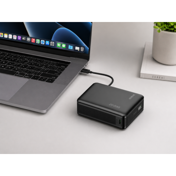 Power bank 20 000 mAh, PD 65 W for charging laptop, black PB-C1012