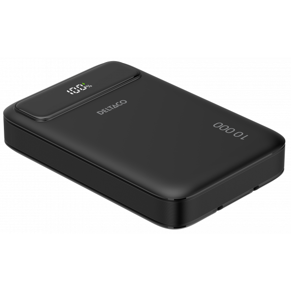 Power bank 10 000 mAh, dual USB-C cables, PD 20 W, black PB-CC100