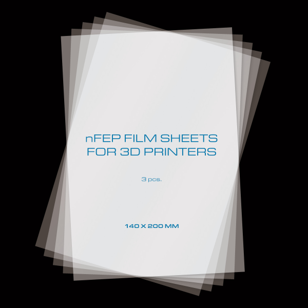 nFEP Film Sheets for 3D Printers - 140 x 200 mm - 3-pack PC-NFEP-140/200-3P