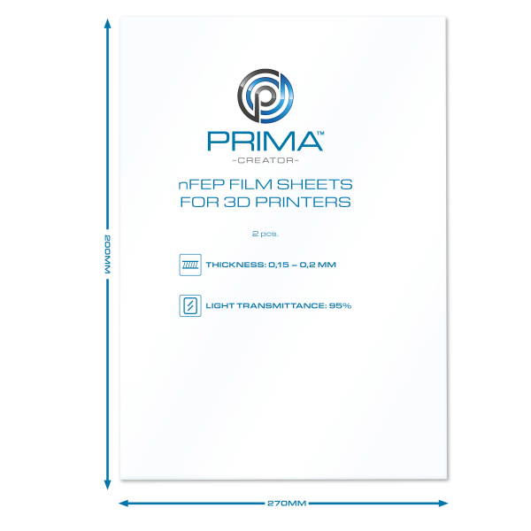 nFEP Film Sheets for 3D Printers - 200 x 270 mm - 2-pack PC-NFEP-200/270-2P