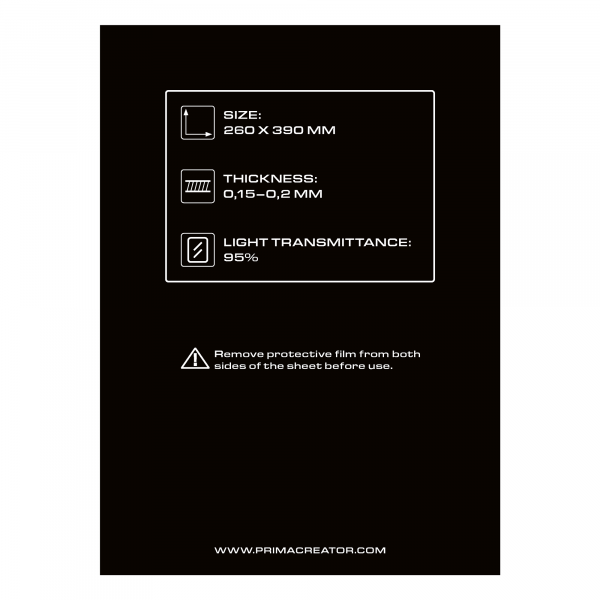 nFEP Film Sheet for 3D Printers - 260 x 390 mm PC-NFEP-260/390-1P