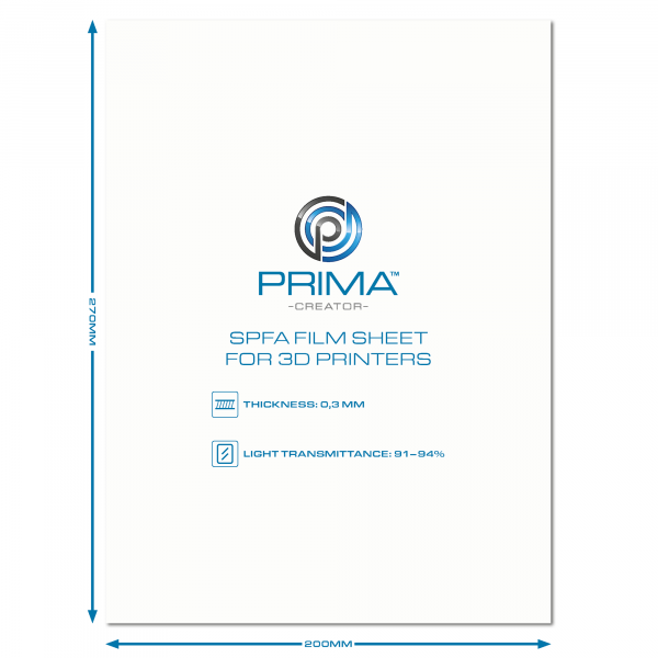 SPFA Film Sheet for 3D Printers - 200 x 270 mm PC-SPFA-200/270-1P
