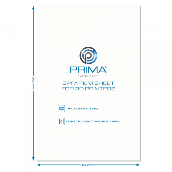 SPFA Film Sheet for 3D Printers - 260 x 390 mm PC-SPFA-260/390-1P