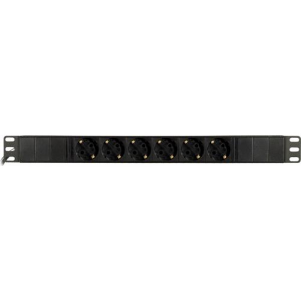 DELTACO grenuttag med 6xCEE 7/4 uttag, 1xCEE 7/7, petskydd, svart PDU08-1U-G6-S1-3M