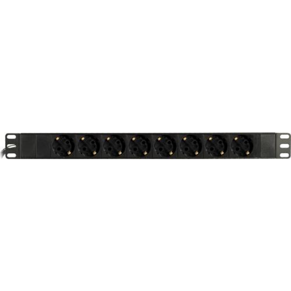 DELTACO Grenuttag, 8xCEE 7/4, 1xCEE 7/7, 2m kabel, svart PDU08-1U-G8-S0-2M