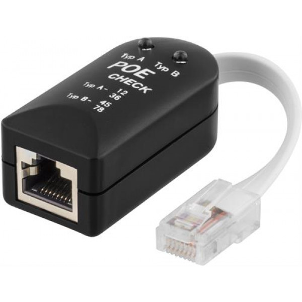 DELTACO testverktyg för POE (power over ethernet), svart