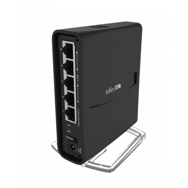 MikroTik hAP ac2 Dual-Band Router, PoE i, Gigabit, 802.11ac, svart RBD52G-5HACD2HND-TC