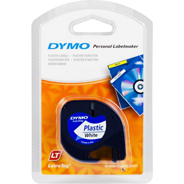 Dymo Märkband LetraTAG 12mm Vit Märktejp S0721660
