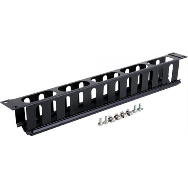 TOTEN, 19" kabelgenomföringspanel med täckplåt, 1U