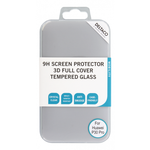 DELTACO screen protector for Huawei P30 Pro, 3D curved glass SCRN-1029