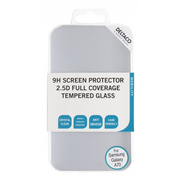 DELTACO screen protector, Galaxy A70, 2.5D full coverage glass SCRN-A70