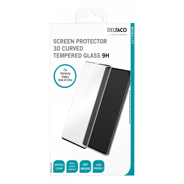DELTACO screen protector, Samsung Galaxy Note 20 Ultra, 3D curved glas SCRN-N20U
