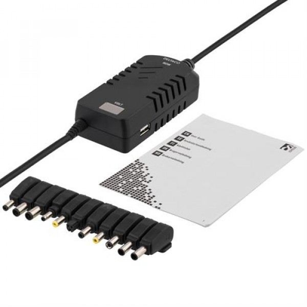 Ciggadapter 90W Deltaco 15-20V 4.7A olika kontakt