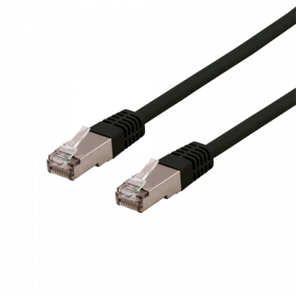DELTACO S/FTP Cat6 patchkabel, delta cert, LSZH, 10m, svart