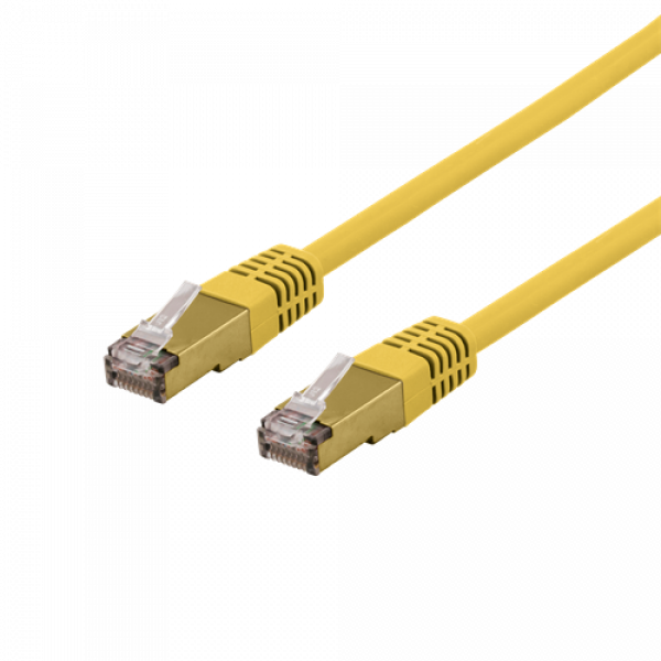 DELTACO S/FTP Cat6a patchkabel, delta cert, LSZH, 1m, gul