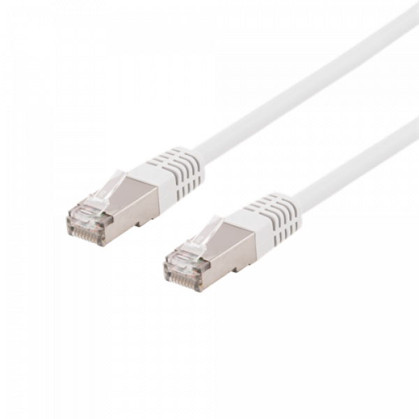 DELTACO S/FTP Cat6 patchkabel, delta cert, LSZH, 1m, vit