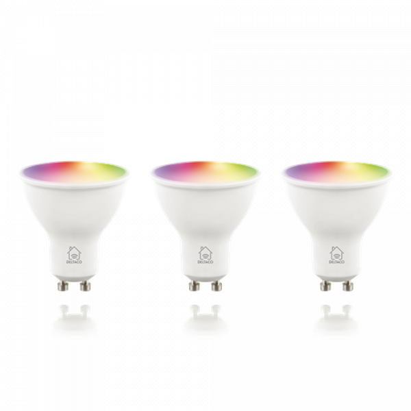 DELTACO SMART HOME, Multipack of SH-LGU10RGB, 3 bulbs SH-LGU10RGB-3P