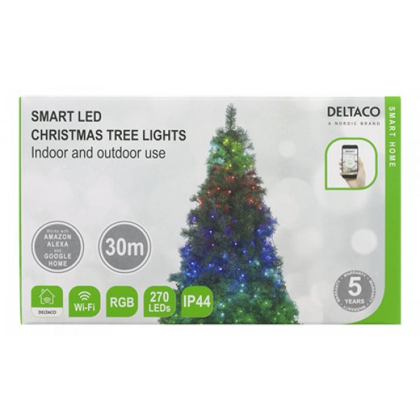DELTACO SMART HOME WiFi Tree light,270L,10 strings,RGB,adapte SH-LRGB2MT