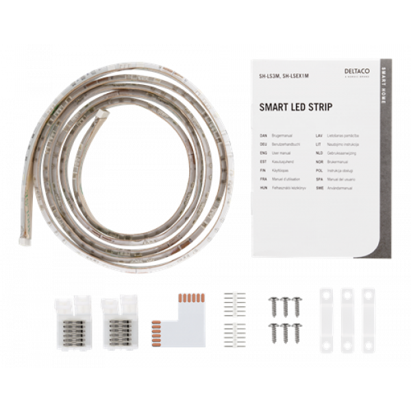 DELTACO SMART HOME LED-list förlängning, 1m, RGB, 2700K-6500K, 6-pin SH-LSEX1M