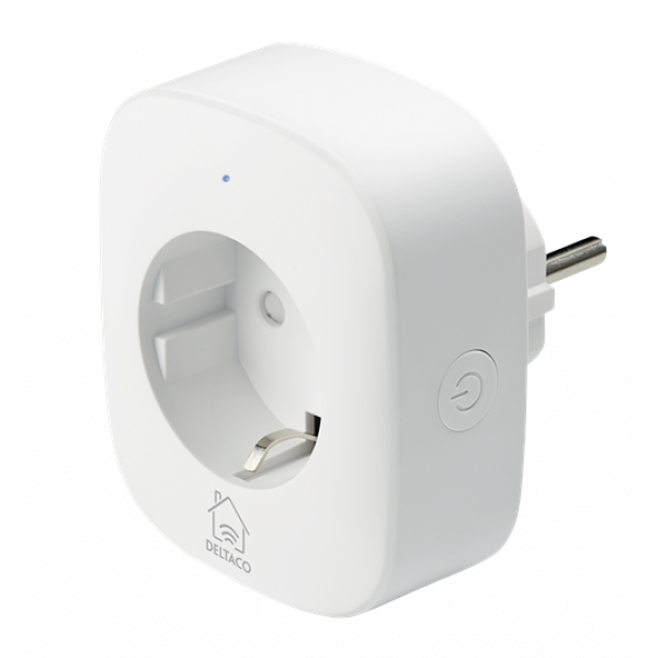 DELTACO SMART HOME strömbrytare, WiFi, 1xCEE 7/3, energiöversikt, vit SH-P01E