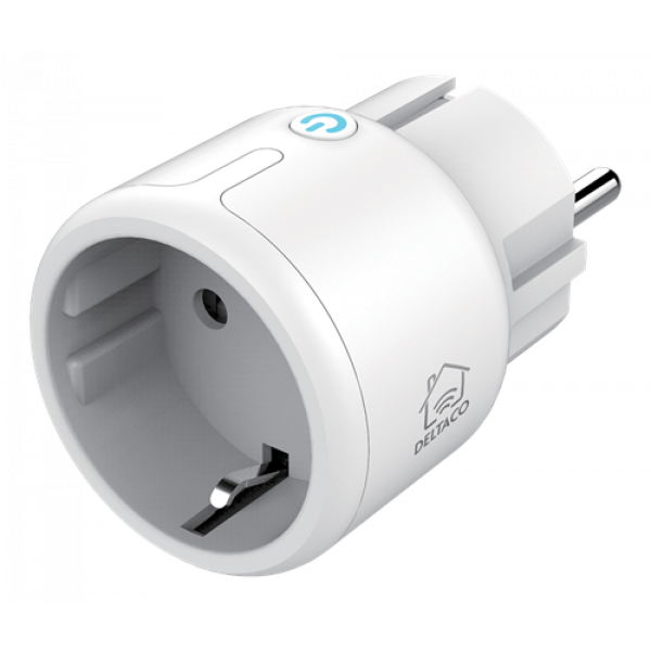 DELTACO SMART HOME strömbrytare, WiFi, 1xCEE 7/3, 10A, energiöversikt, SH-P01M