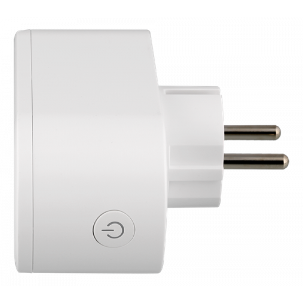 DELTACO SMART HOME strömbrytare, WiFi, 2xCEE 7/3, energiöversikt, vit SH-P02E