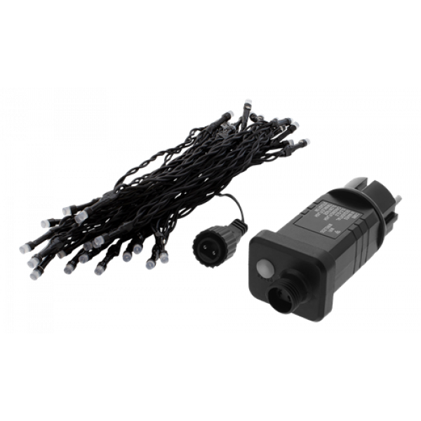 DELTACO SMART HOME WiFi light chain, 5m, 40 led, adapter,IP44, RGB SHLRGB5M