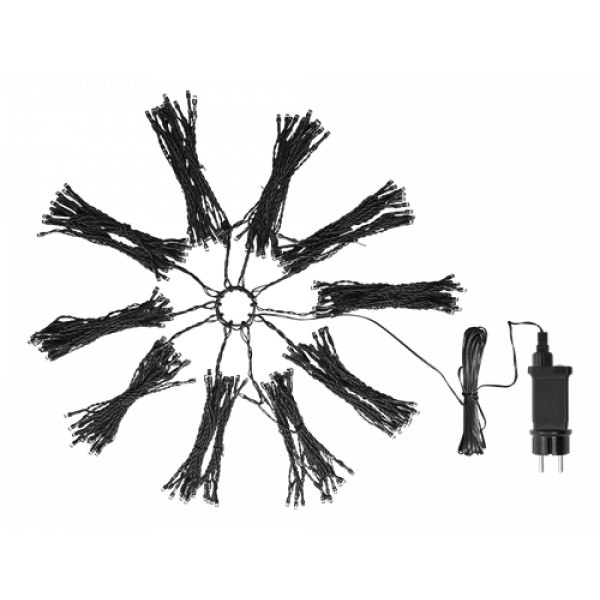 DELTACO SMART HOME Tree light,2m,10strings,300L,WW,adapter,IP44 SHLW2MT