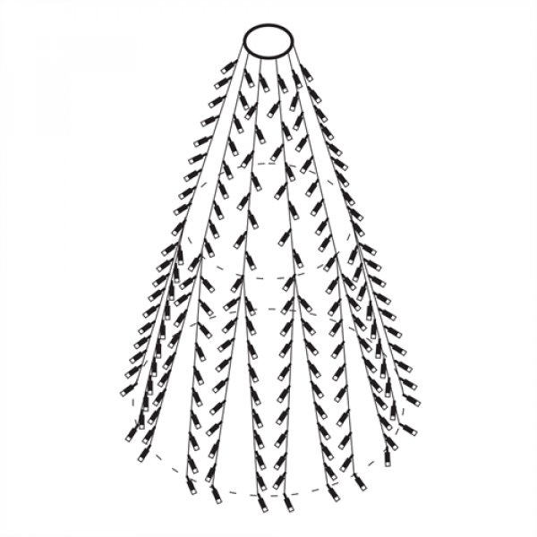 DELTACO SMART HOME Tree light,2m,10strings,300L,WW,adapter,IP44 SHLW2MT