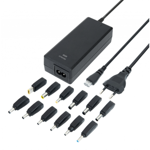 DELTACO notebook charger, 15-20 V, 6 A, 90 W, 12 tips, black SMP-90W12