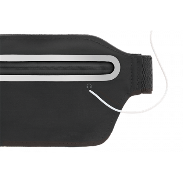 STREETZ Sport waist bag, reflective, fits most mobile phones, black SPO-003