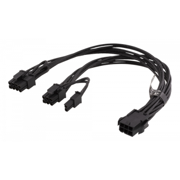DELTACO PCIe strömkabel, 6-stift till 2x 8-stift, 0,3m, svart SSI-63