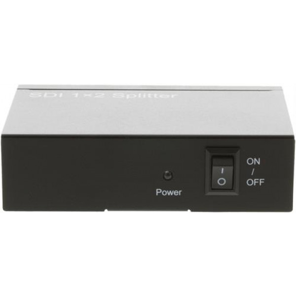 SDI-splitter en till två, 3G/HD-SDI, 1080p, 12 bit, BNC, metal, svart
