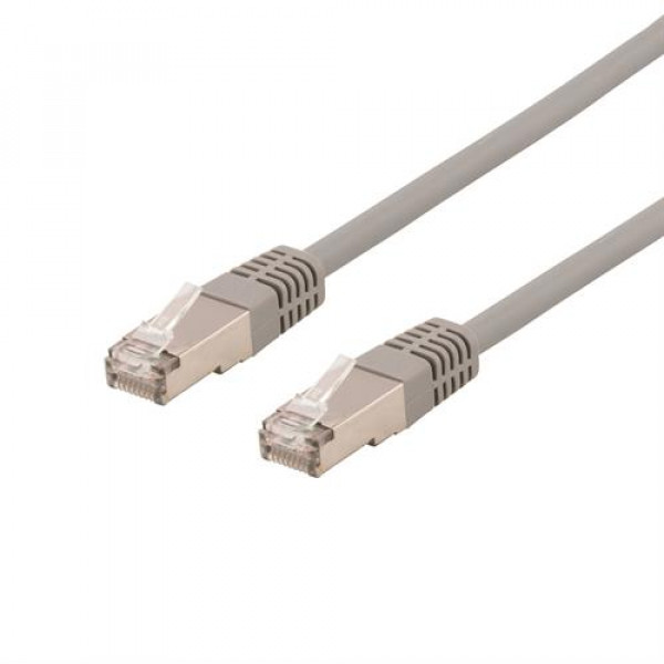 DELTACO U/FTP Cat6a patchkabel, LSZH, 1m, grå