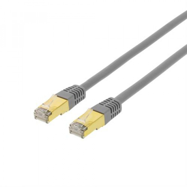 DELTACO S/FTP Cat7 patchkabel 1,5m LSZH (halogenfri), grå