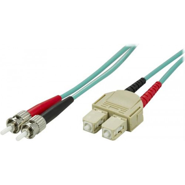 DELTACO OM3 fiberkabel ST - SC, duplex, multimode, 50/125, 5m