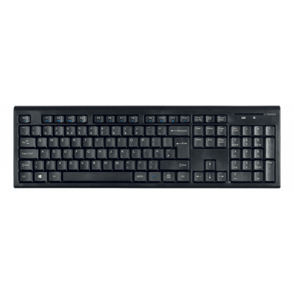 DELTACO wireless keyboard,105 keys, USB receiver, 10m range, UK layout TB-122-UK
