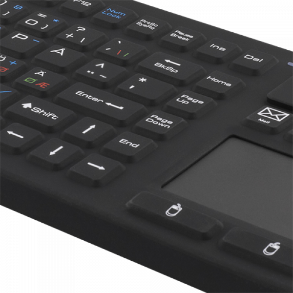 DELTACO trådlösa tangentbord i silikon med touchpad, IP68, svart TB-503