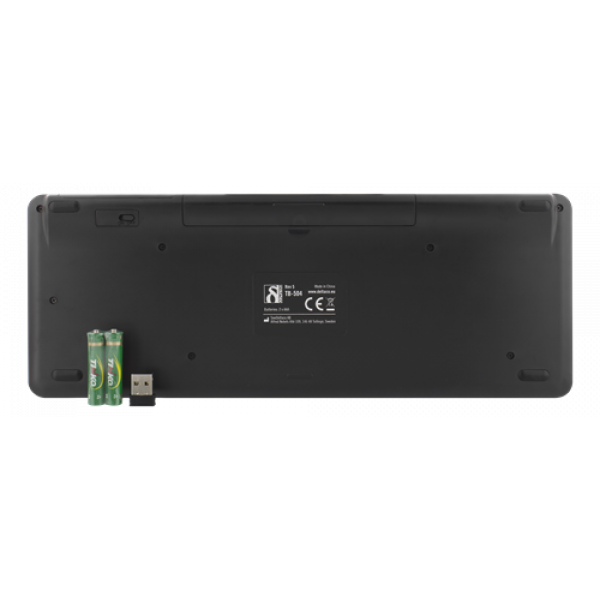 DELTACO Trådlöst mini tgb, Nordisk, touchpad, USB, svart TB-504