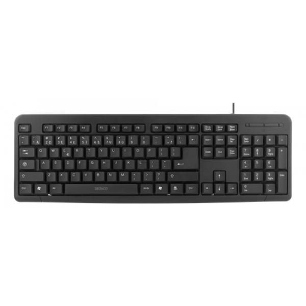 DELTACO tangentbord, 104 tangenter, Litauisk layout, USB, svart, slimm TB-58-LT