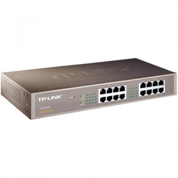 Nätverksswitch TP-Link 16-port Gigabit Desktop-Rackmount Switch- 16 10-100-1000M RJ45 ports- 13-inch steel case