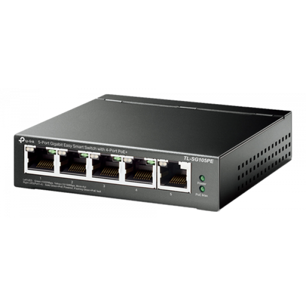 TL-SG105PE 5-Port Gigabit Easy Smart Switch 4-Port PoE+