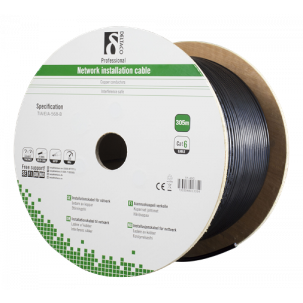 Cat6 Outdoor cable FTP black 305m