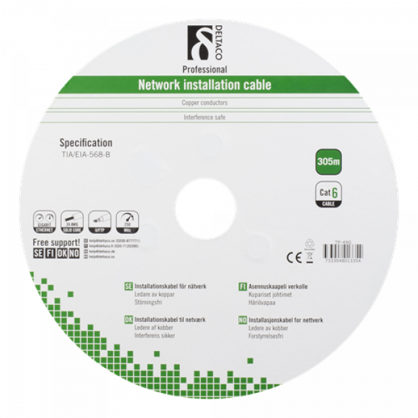 Cat6 Outdoor cable FTP black 305m