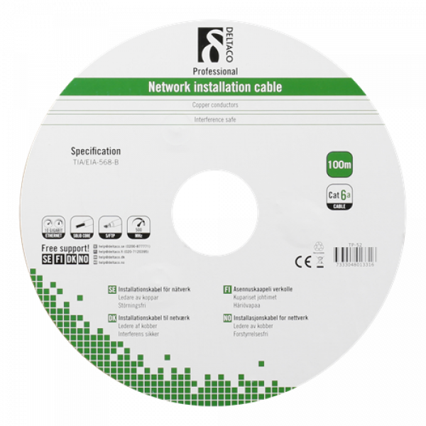 Cat6A Outdoor cable SFTP black 100m